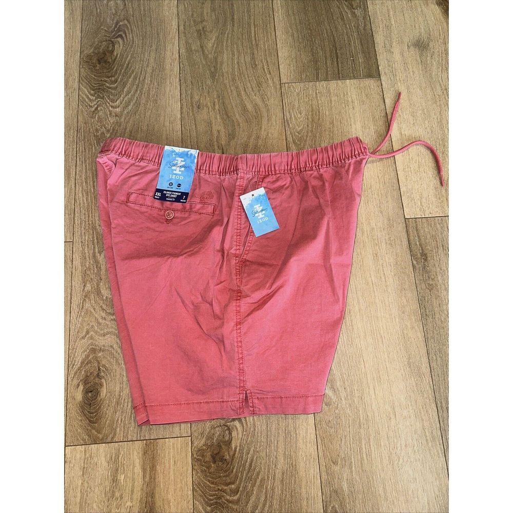 Izod Saltwater Faded Red Flat Front Relaxed Classics Drawstring Shorts Men's 2XL
